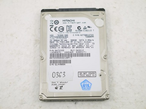 Жесткий диск 2.5" 500Гб Hitachi HTS725050A9A364 SATA-II/7200 rpm 16Mb, б/у