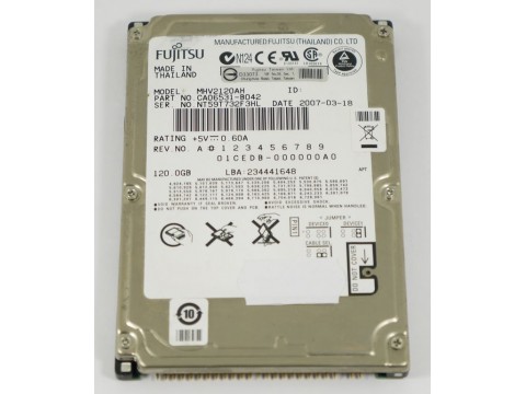 Жесткий диск 2.5" 120 Гб Fujitsu/MHV2120AH/5400rpm/8Mb/sata, б/у