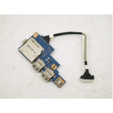 Плата USBx2/Card-reader/кнопка включения для ноутбука Samsung NP510R5E (BA41-02198A)