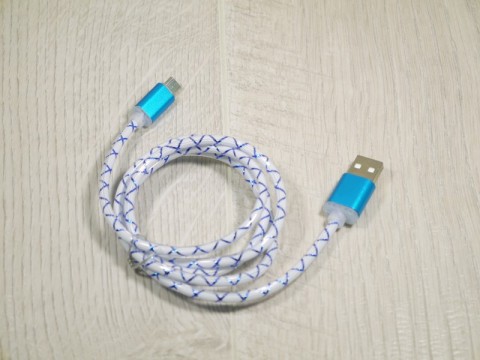 USB дата-кабель Micro USB светящийся, синий