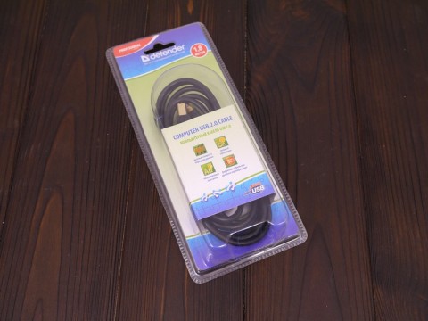 Кабель USB Type-A - USB Type-B, 1,8 метра, черный